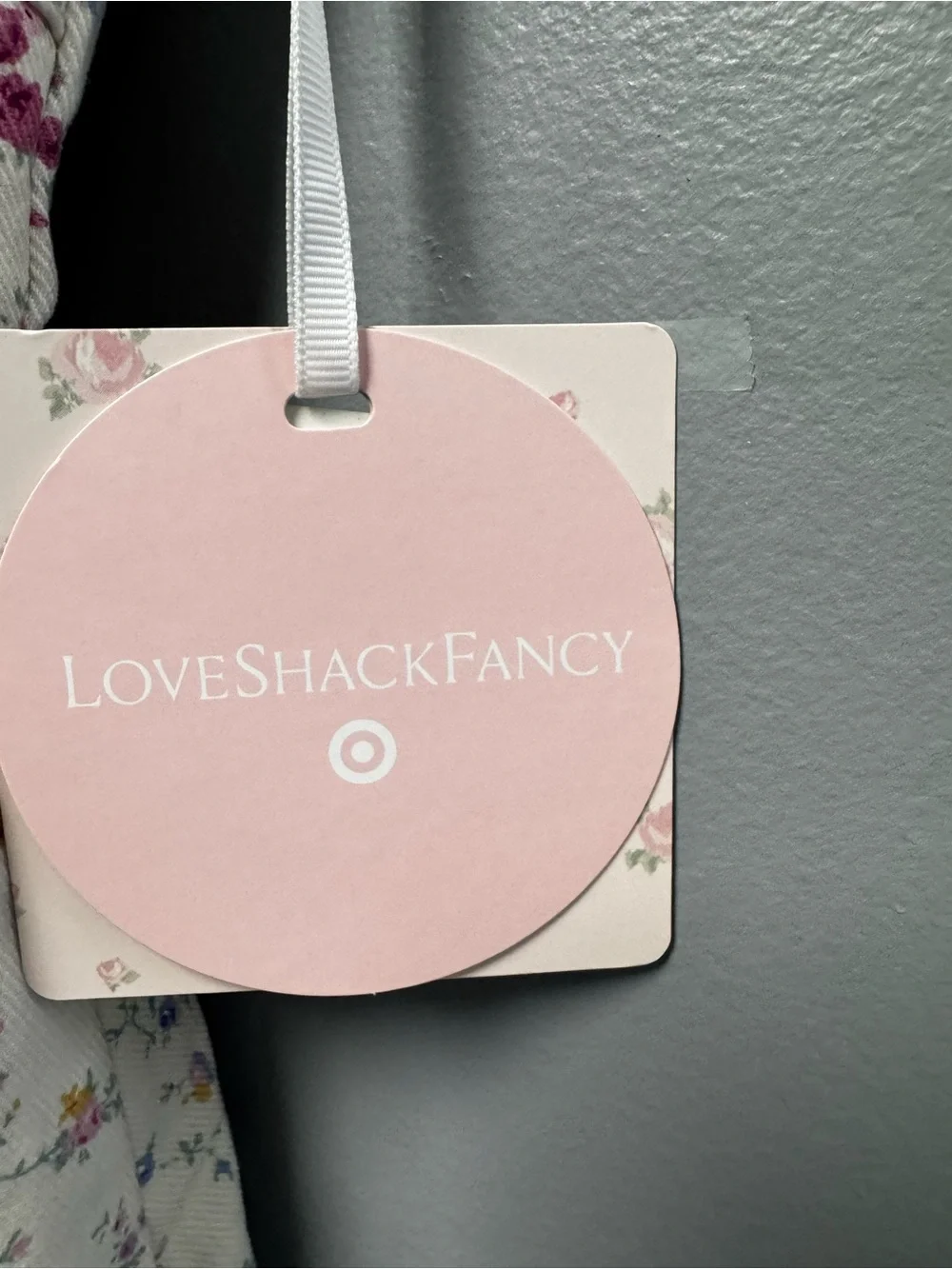 LoveShackFancy White Floral dress Ruffle Hem youth size 12 denim side pockets